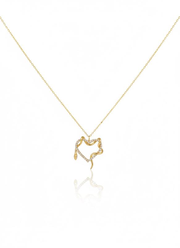 گردنبند زنانه طلا ۱۸ عیار گردنبند قلب گالری طلای شفیع