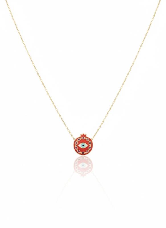 گردنبند زنانه طلا ۱۸ عیار گردنبند انار گالری طلای شفیع