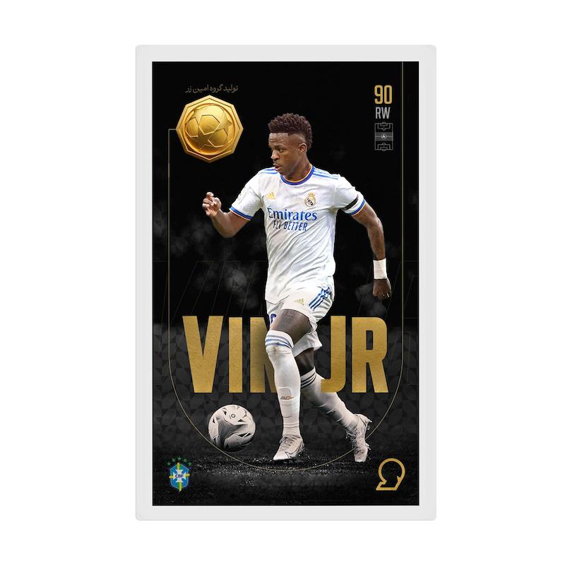 کارت فوتبالی طلا 18 عیار سوت مدل وینیسیوس جونیور VINI طرح فوتبالی 2025 کد SO10118