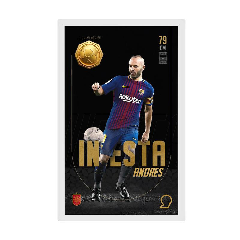 کارت فوتبالی طلا 18 عیار سوت مدل آندرس اینیستا Andres Iniesta طرح فوتبالی 2025 کد SO10005