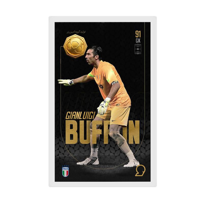 کارت فوتبالی طلا 18 عیار سوت مدل جان‌لوئیجی بوفون Gianluigi Buffon طرح فوتبالی 2025 کد SO10046