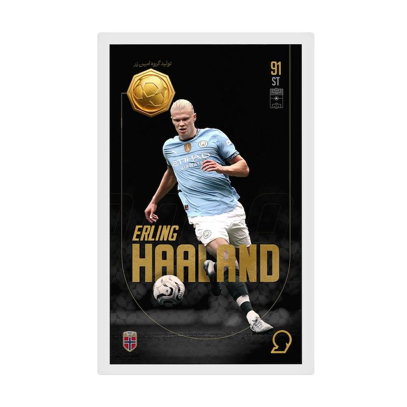 کارت فوتبالی طلا 18 عیار سوت مدل ارلینگ هالند HAALAND طرح فوتبالی 2025 کد SO10054
