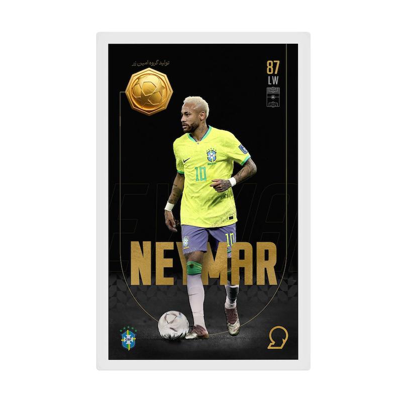 کارت فوتبالی طلا 18 عیار سوت مدل نیمار جونیور NEYMAR طرح فوتبالی 2025 کد SO10085