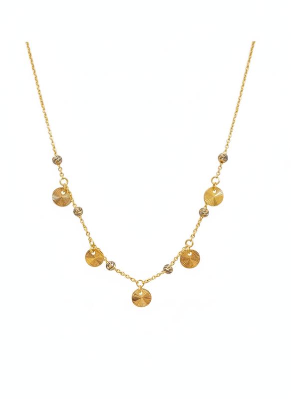 گردنبند زنانه طلا ۱۸ عیار تراش پولکی ونیز گالری نقشار