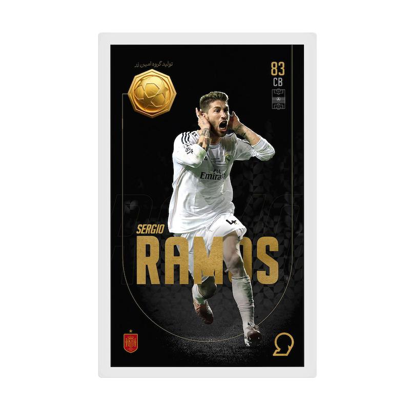 کارت فوتبالی طلا 18 عیار سوت مدل سرخیو راموس RAMOS طرح فوتبالی 2025 کد SO10094