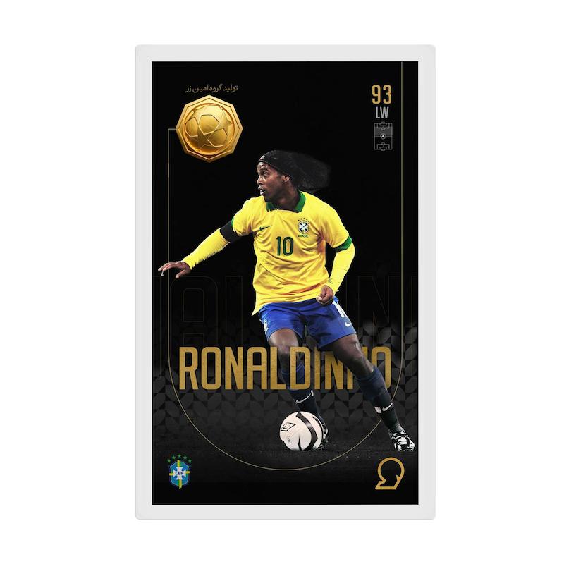 کارت فوتبالی طلا 18 عیار سوت مدل رونالدینیو RONALDINHO طرح فوتبالی 2025 کد SO10101