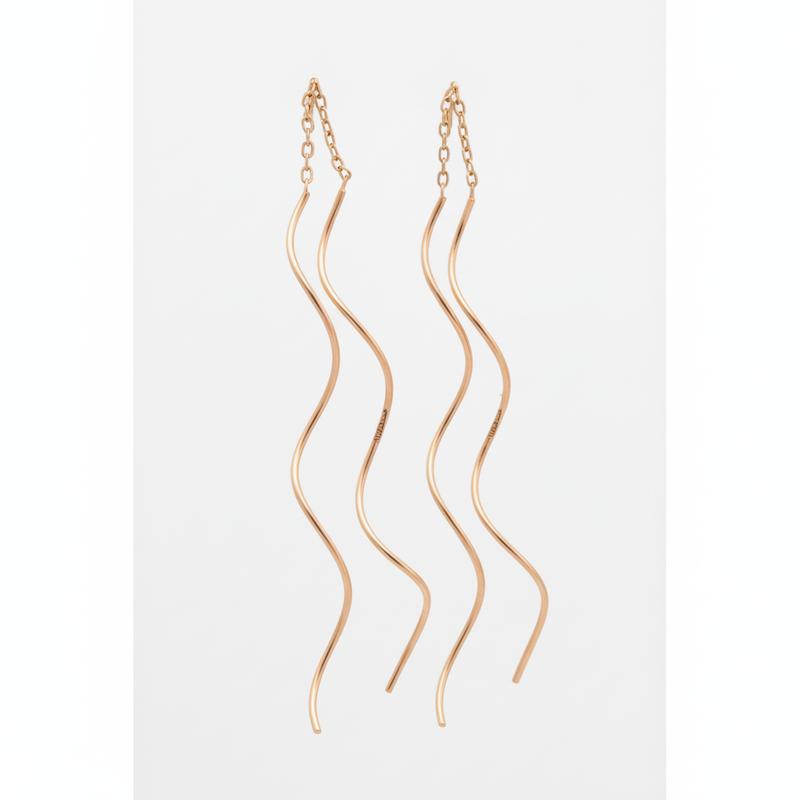 گوشواره زنانه طلا ۱۸ عیار پیچک گالری طلای شریف