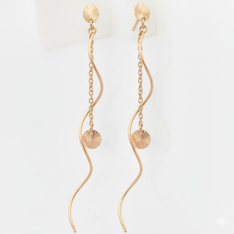 گوشواره زنانه طلا ۱۸ عیار میخی بیضی و دایره گالری طلای شریف