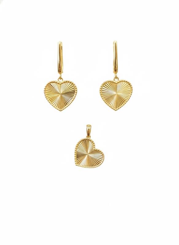 سرویس زنانه طلا ۱۸ عیار ونکلیف قلب تراش گالری نقشار