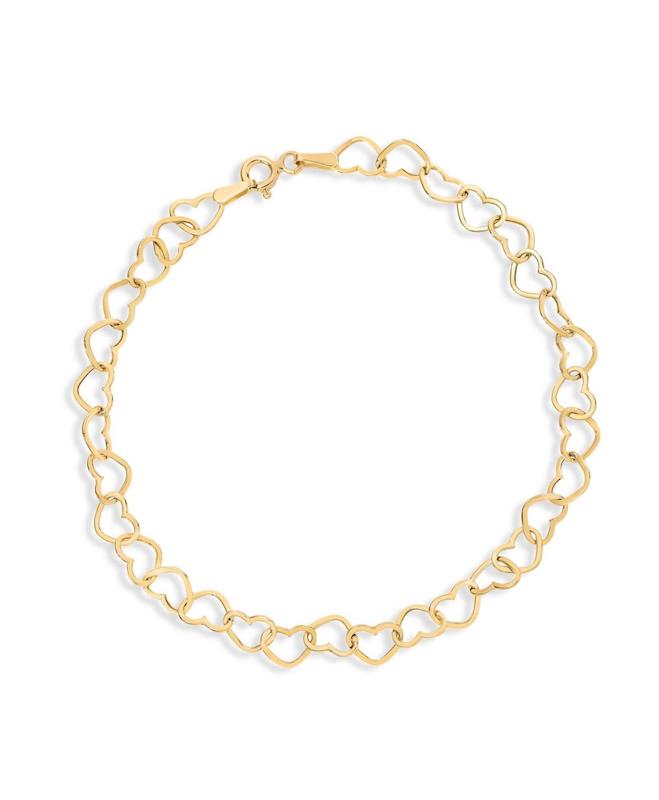 دستبند زنانه طلا ۱۸ عیار دستبند قلبی شاهکارتیم