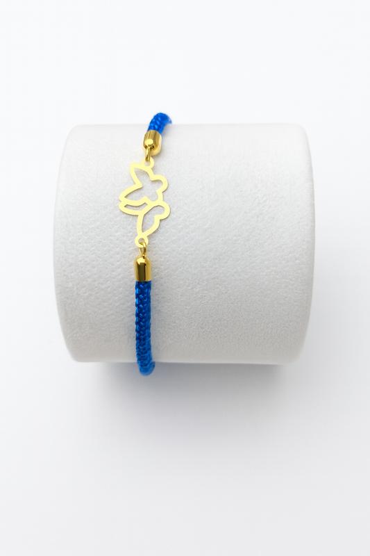 دستبند زنانه طلا ۱۸ عیار دستبند مارشال طرح دو پروانه گالری زربام