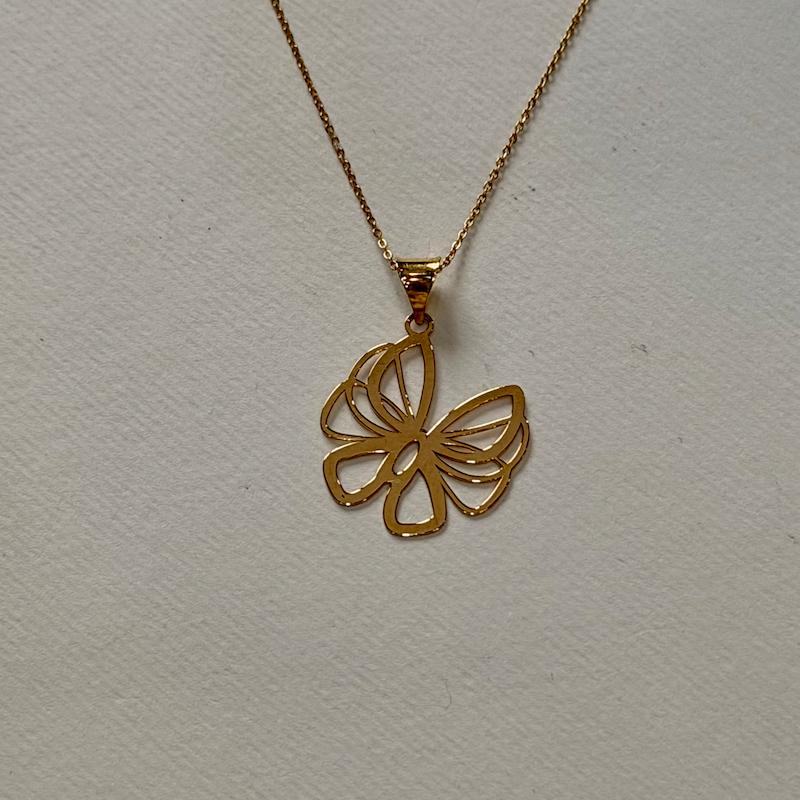 آویز زنانه طلا ۱۸ عیار پروانه گالری سین سین