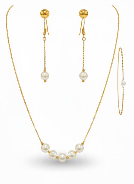 سرویس زنانه طلا ۱۸ عیار مروارید گالری نقشار