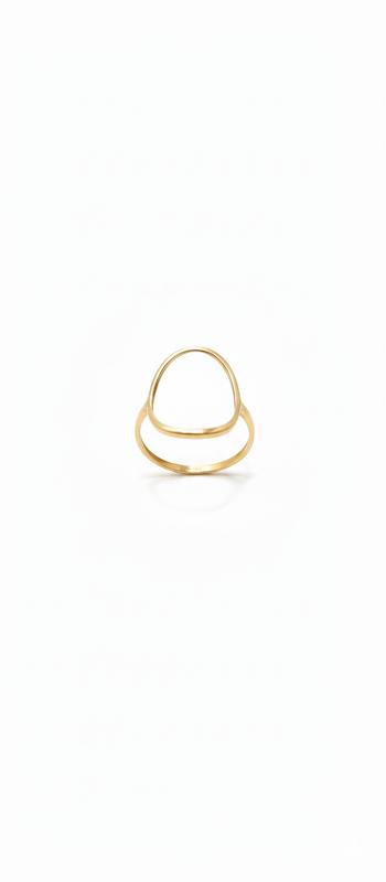 انگشتر زنانه طلا ۱۸ عیار مینیمال بیضی سایز ۵۴ گالری شمش طلا