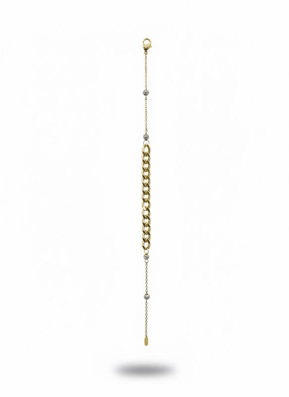 دستبند زنانه طلا ۱۸ عیار کارتیر زنجیری گالری حاج رضا ذراتی