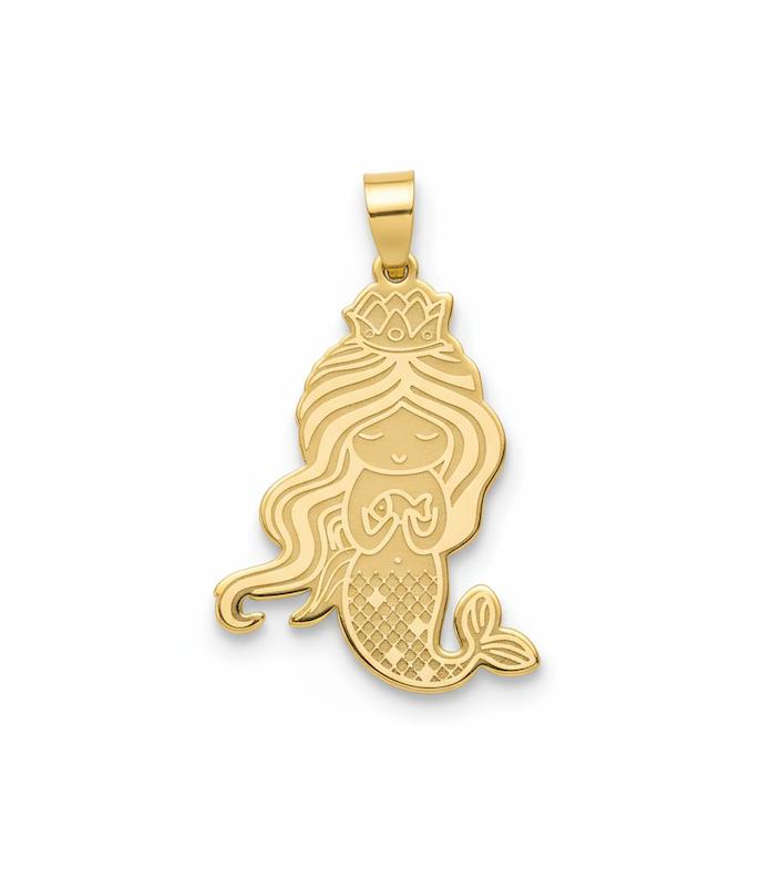 آویز بچگانه طلا ۱۸ عیار پری دریایی گالری شمش طلا