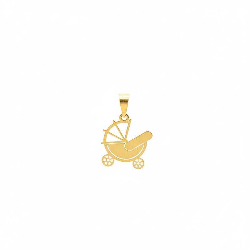 آویز بچگانه طلا ۱۸ عیار کالسکه نوزاد گالری شمش طلا