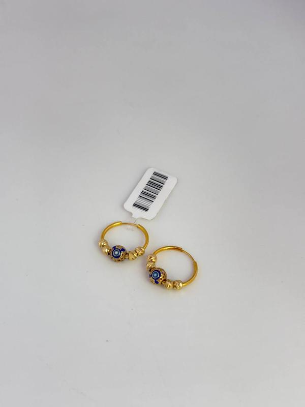 گوشواره بچگانه طلا ۱۸ عیار گوشواره حلقه ای گوی نی نی طلا