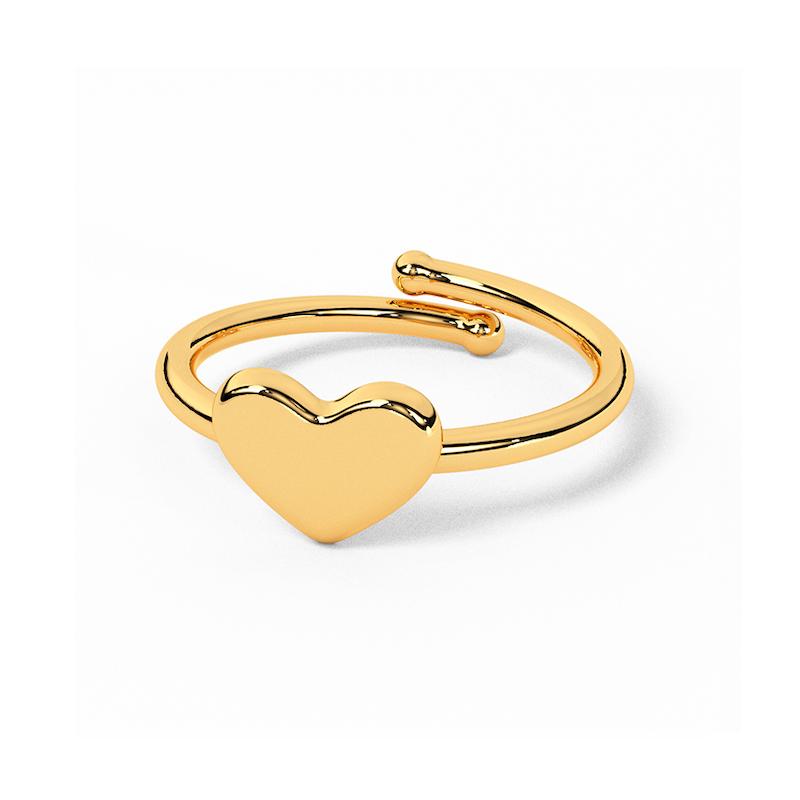 انگشتر بچگانه طلا ۱۸ عیار قلب دخترانه  فری سایز گالری شمش طلا