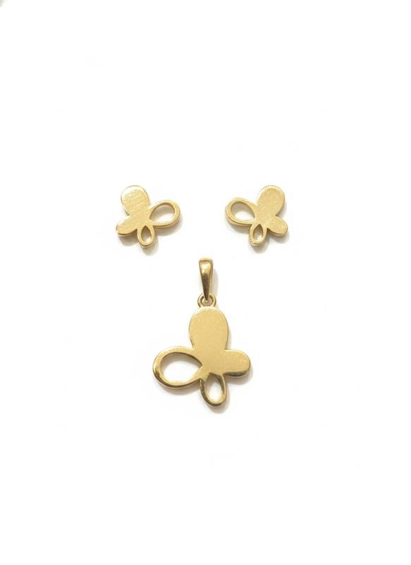 زنانه نیم ست طلا ۱۸ عیار پروانه گالری طلای شفیع