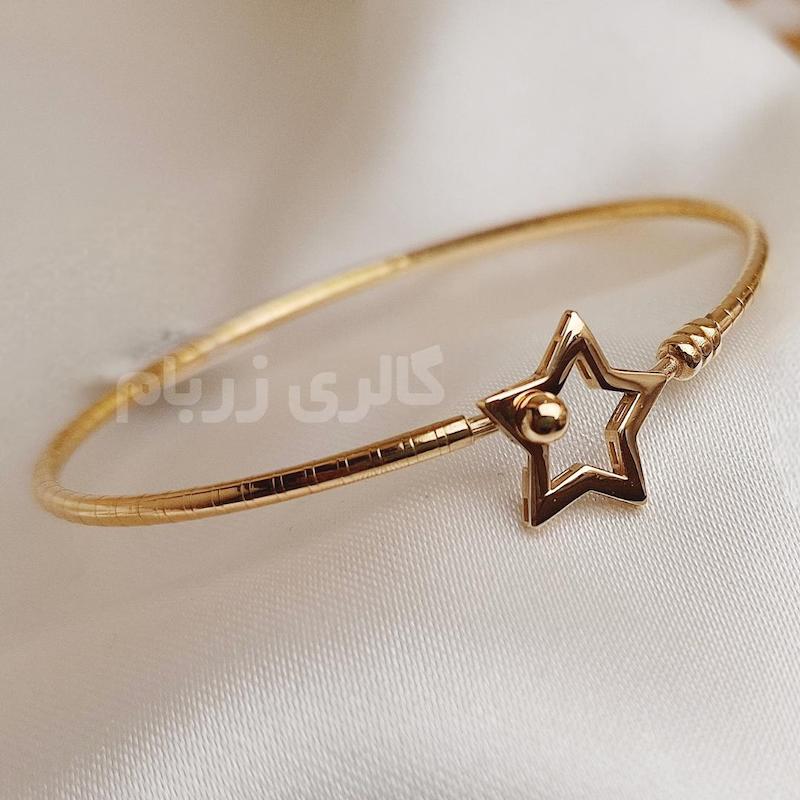 بنگل زنانه طلا ۱۸ عیار بنگل ستاره گالری زربام