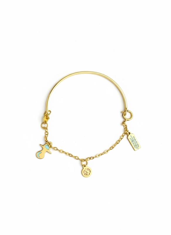 بنگل بچگانه طلا ۱۸ عیار بنگل آویز دار نی نی طلا