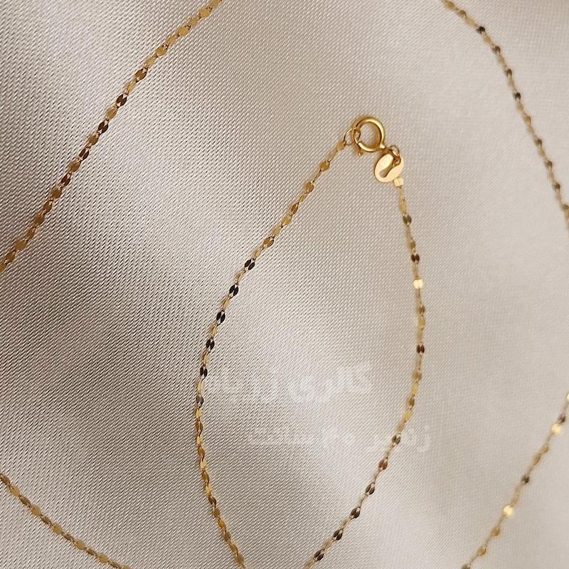 زنجیر زنانه طلا ۱۸ عیار زنجیر پولکی گالری زربام