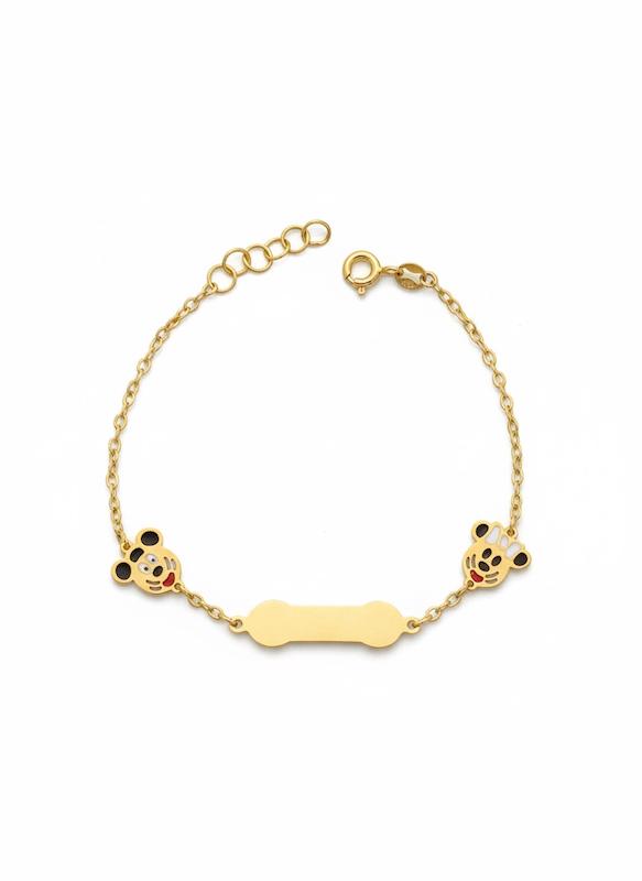 دستبند بچگانه طلا ۱۸ عیار عروسکی گالری طلای شفیع