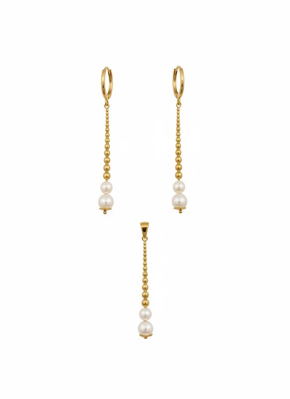 زنانه نیم ست طلا ۱۸ عیار مروارید گالری طلای شفیع