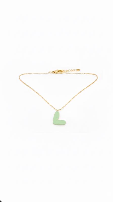گردنبند زنانه طلا ۱۸ عیار گردنبند مینیمال قلب سبز گالری ماه سـا