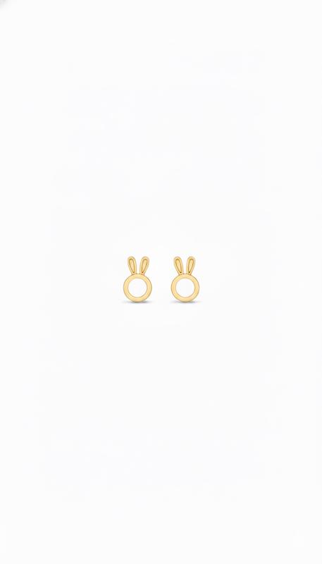 گوشواره بچگانه طلا ۱۸ عیار گوشواره میخی خرگوش گالری ماه سـا