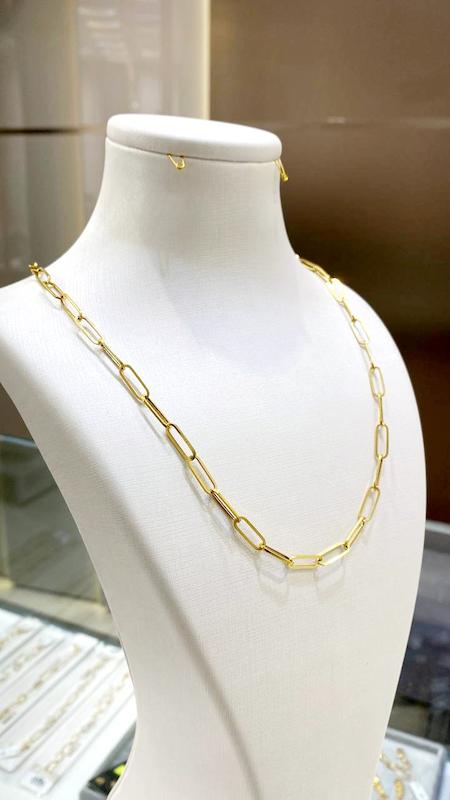 گردنبند زنانه طلا ۱۸ عیار زنجیر گردنی درین