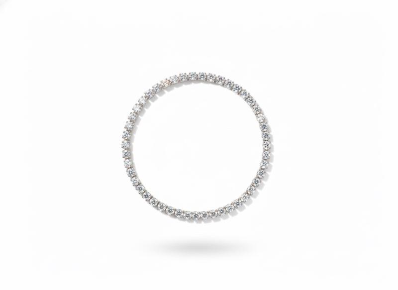 دستبند زنانه طلا ۱۸ عیار دستبند تنیسی سایز نگین متوسط کسر نگین ۸طلایی