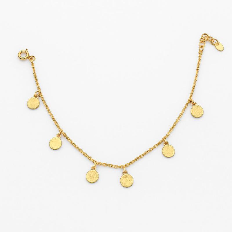 پابند زنانه طلا ۱۸ عیار پابند با آویز دایره گالری کیا