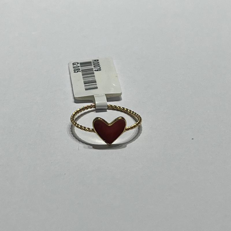 انگشتر زنانه طلا ۱۸ عیار قلب گالری طلا دوران