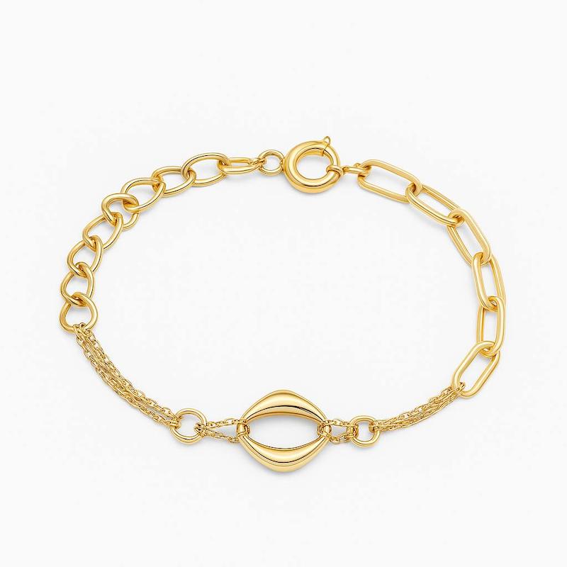 دستبند طلا ۱۸ عیار دستبند زنجیری گالری بابل طلا