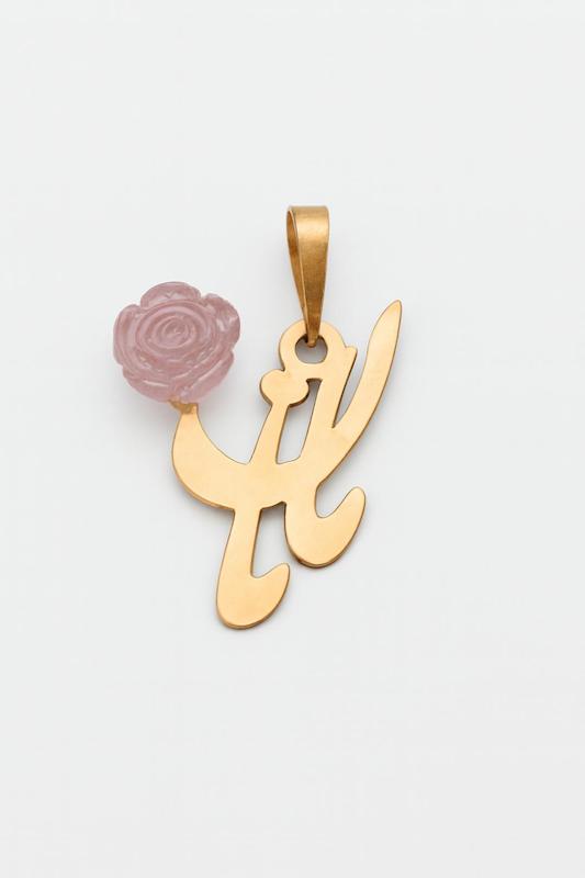 آویز زنانه طلا ۱۸ عیار مامان گل رز ۲ گالری زربام