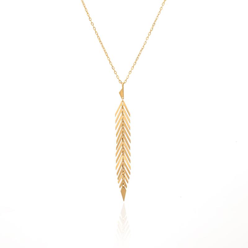 گردنبند زنانه طلا ۱۸ عیار تیغ ماهی گالری شمش طلا