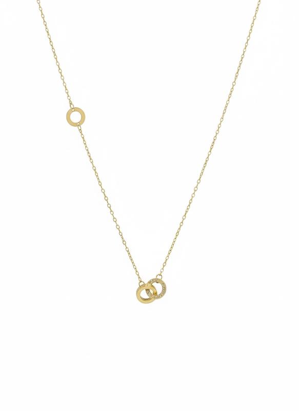 گردنبند زنانه طلا ۱۸ عیار گردنی لاو کارتیه داخل هم ۸طلایی