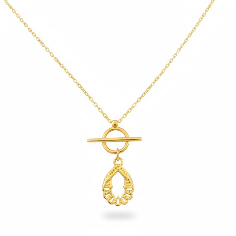 گردنبند طلا ۱۸ عیار قفل تی گالری بابل طلا