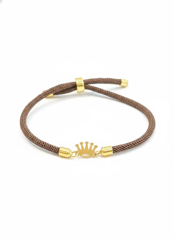 دستبند طلا ۱۸ عیار دستبندی مدل تاج گالری پیرو