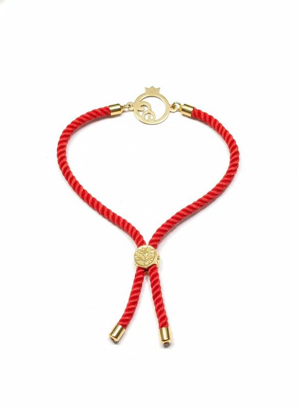 دستبند زنانه طلا ۱۸ عیار انار گالری طلای شفیع