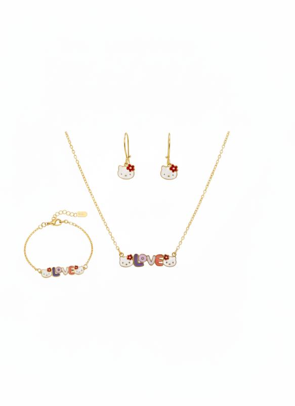 بچگانه نیم ست طلا ۱۸ عیار طرح کیتی لاو نی نی طلا