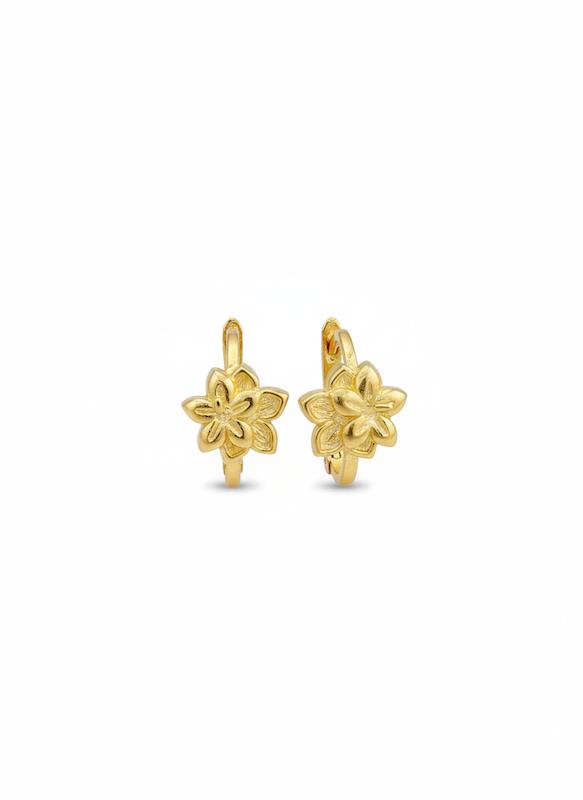 گوشواره بچگانه طلا ۱۸ عیار گوشواره طرح گل بچگانه گالری ماه سـا
