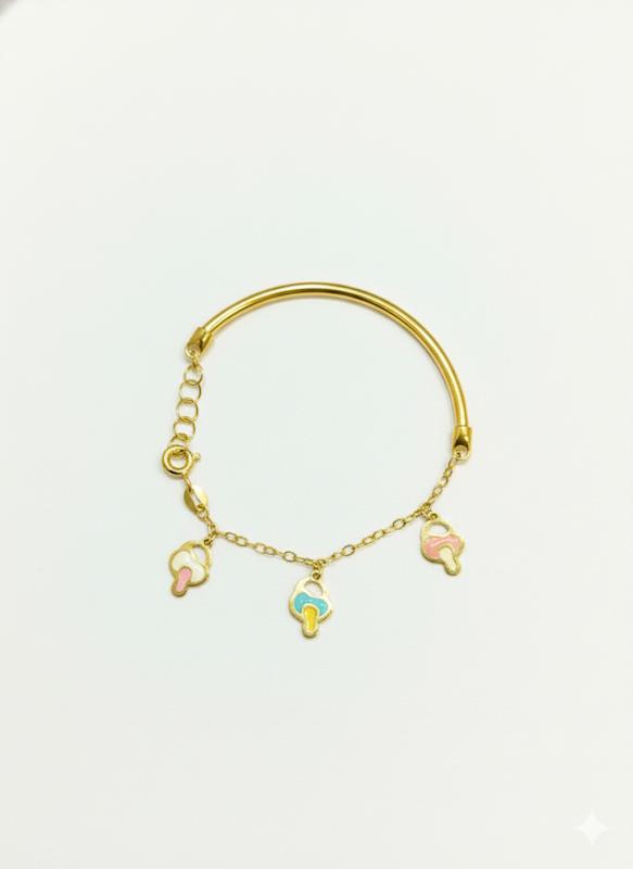 بنگل بچگانه طلا ۱۸ عیار بنگل اویز دار نی نی طلا