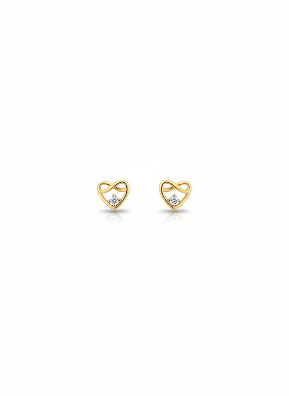 گوشواره زنانه طلا ۱۸ عیار قلبی٨١٣٢ گالری طلای شفیع