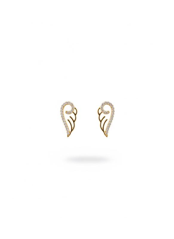 گوشواره زنانه طلا ۱۸ عیار بال٠٧٨٩ گالری طلای شفیع