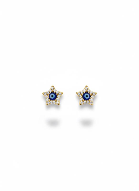 گوشواره زنانه طلا ۱۸ عیار چشم ٧٣٨۶نظر گالری طلای شفیع