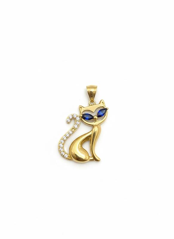 آویز زنانه طلا ۱۸ عیار گربه٣۴٨٨ گالری طلای شفیع