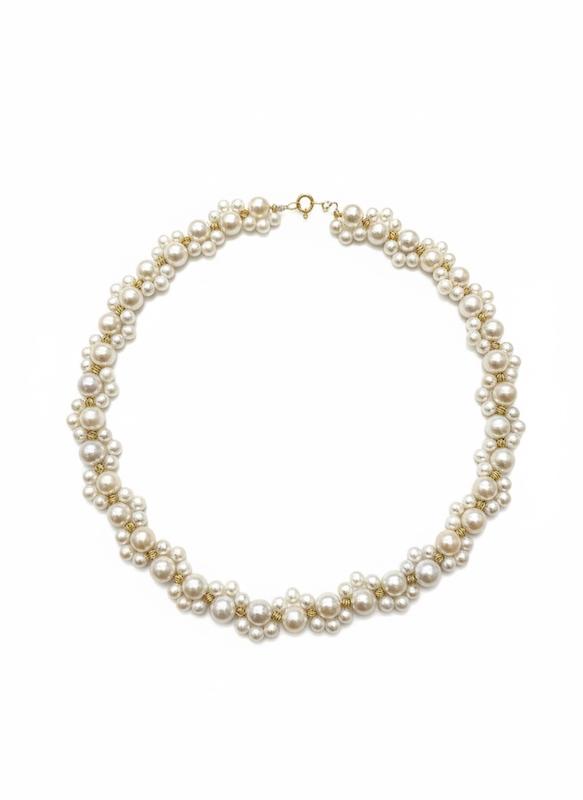 گردنبند زنانه طلا ۱۸ عیار مروارید4659 گالری طلای شفیع